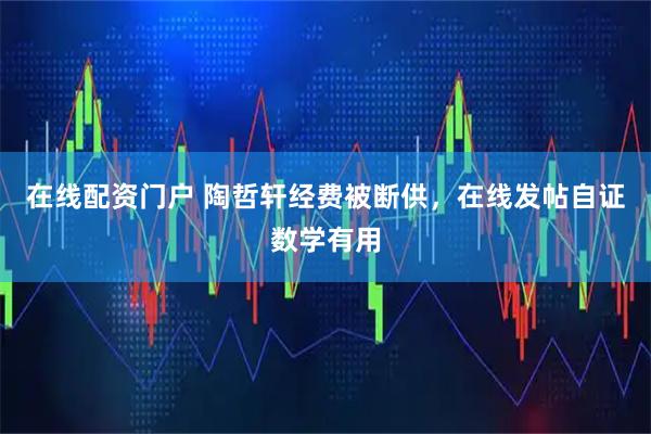 在线配资门户 陶哲轩经费被断供，在线发帖自证数学有用